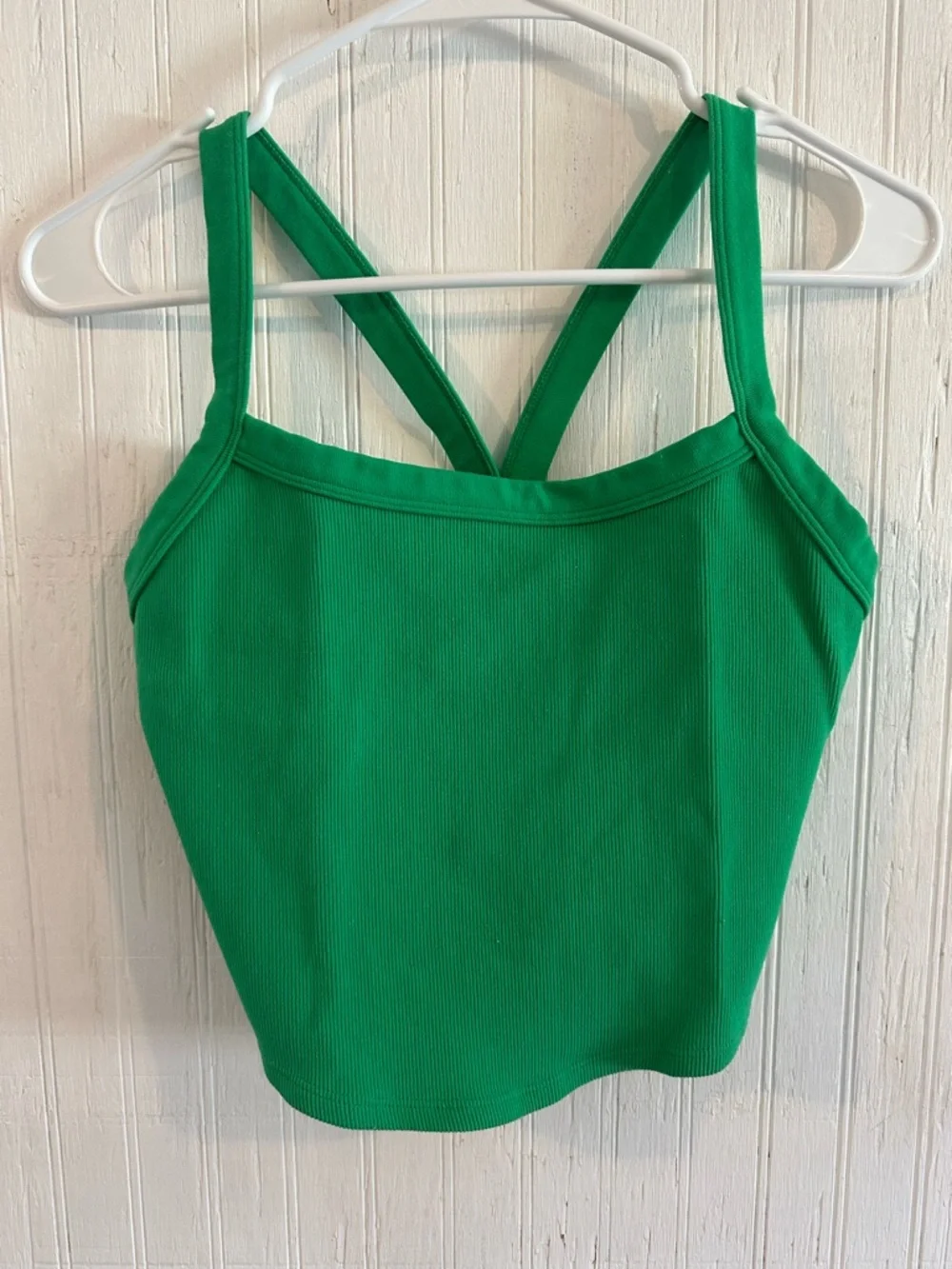 Bright Green Ribbed Tank Top - Picture 2 of 4